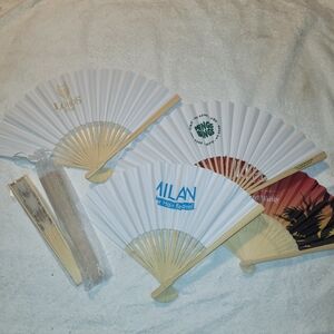 Collection of bamboo fans